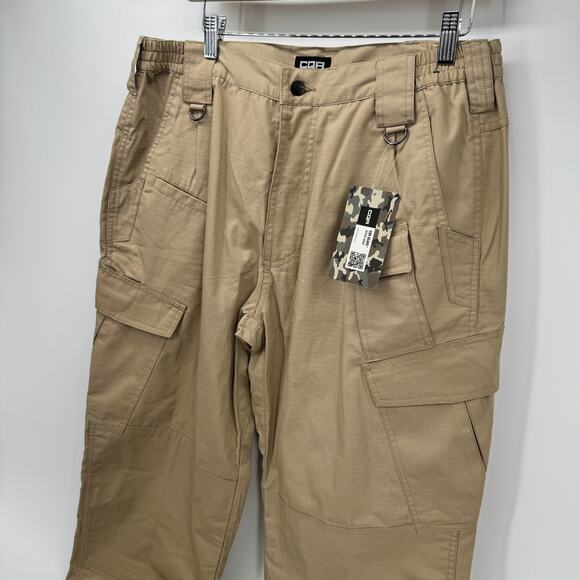 CQR Tactical Pants Mens 34 (34x35 ACTUAL) Ripstop Khaki Tan Cargo Utility NEW - Picture 7 of 9